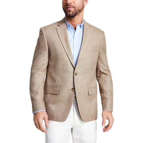 Michael Kors Mens Classic-Fit Neat Sport Coat 40 Short Tan - NWT $295
